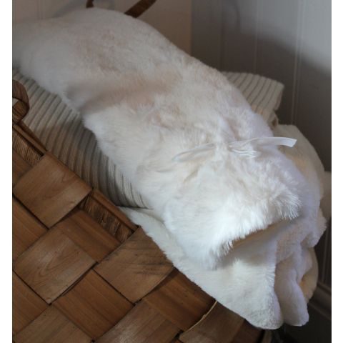 Charlie Hot Water Bottle Luxury Fur - Off White