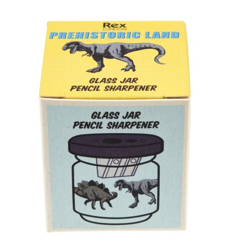 Prehistoric Land Glass Jar Pencil Sharpener