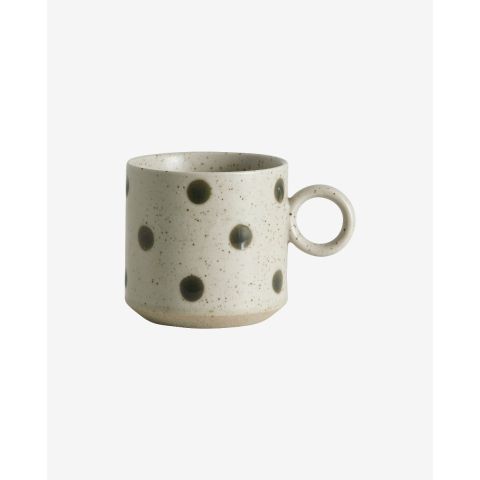 Grainy Dot Mug - Sand/Green