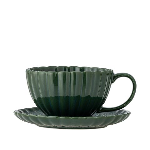 Latina Cup + Saucer - Green