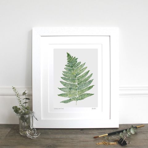 Woodland Fern Mounted Fine Art Print