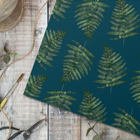 Luxury Woodland Fern Noir Gift Wrap