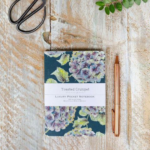 Hydrangea Noir A6 Lined Pocket Notebook