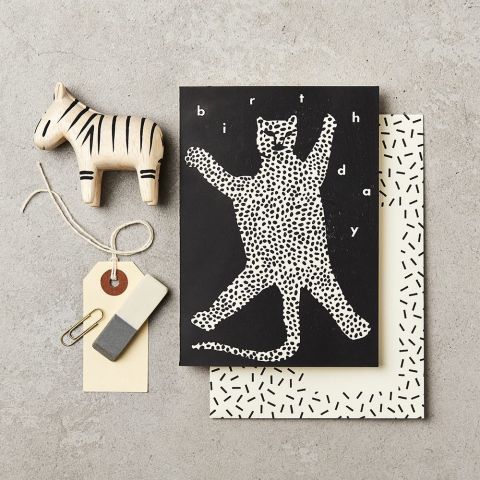 Leopard Rug Birthday Card