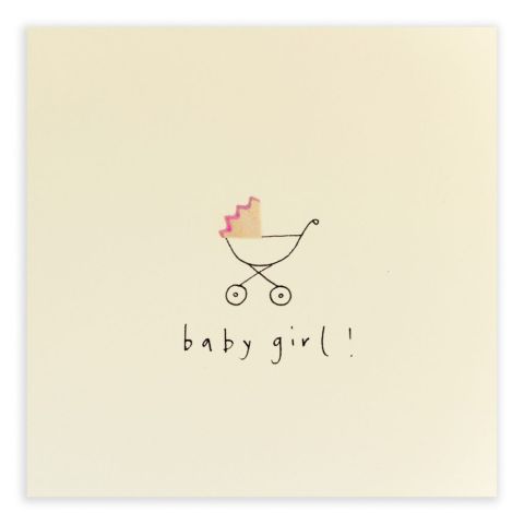 Baby Girl Pram Card