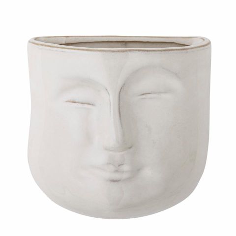 Ignacia Wall Flowerpot White Stoneware