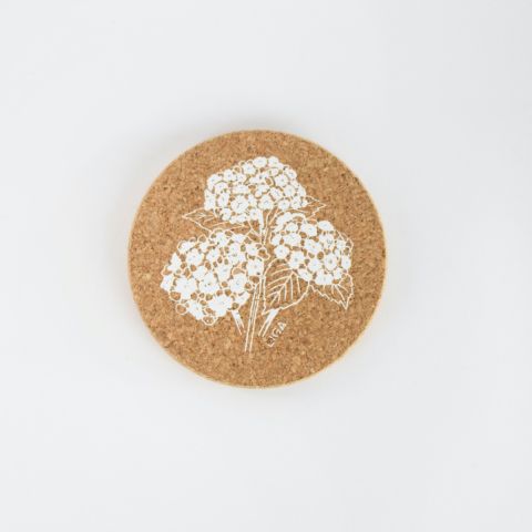 Cork Coaster - Hydrangea